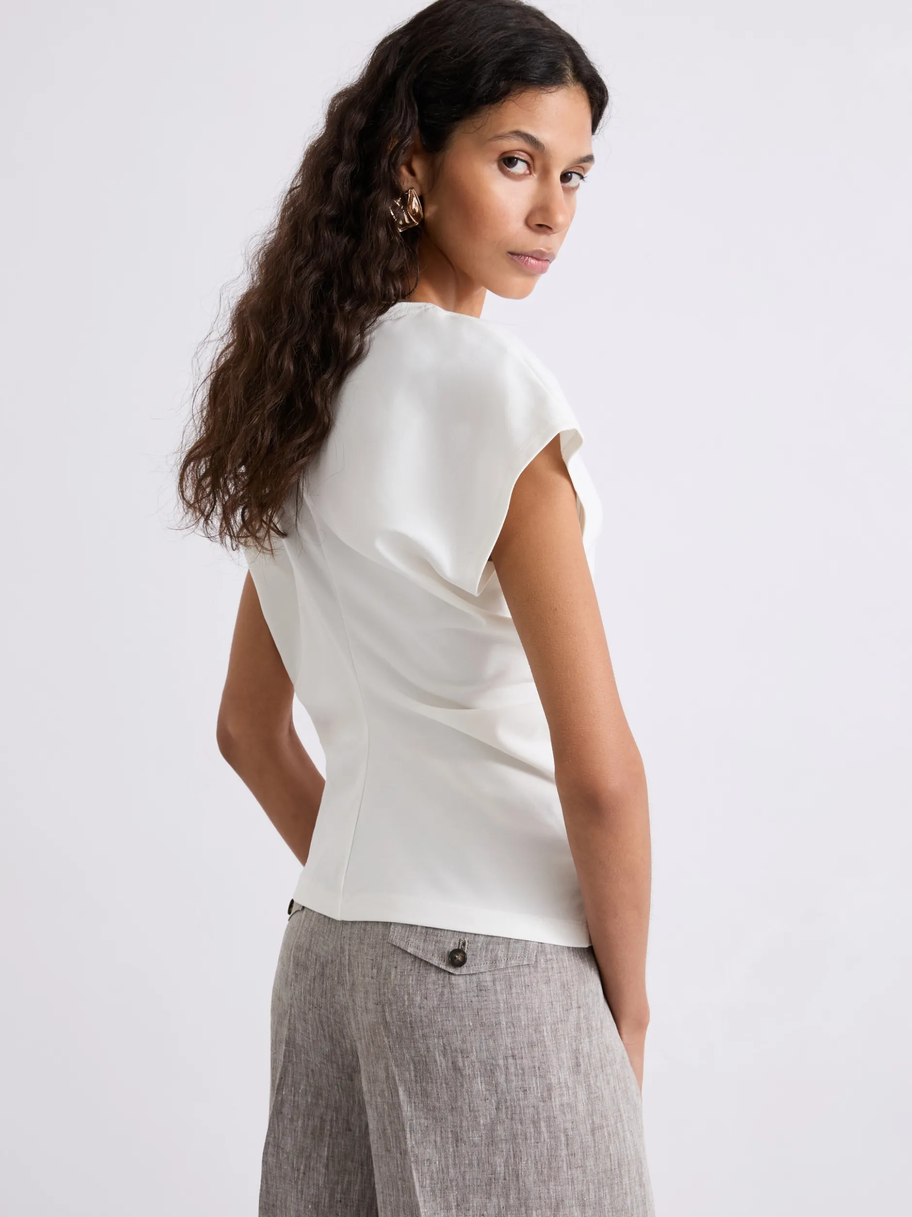T-shirt in jersey punto Milano - BIANCO