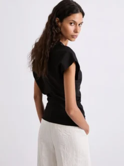 T-shirt in jersey punto Milano - NERO