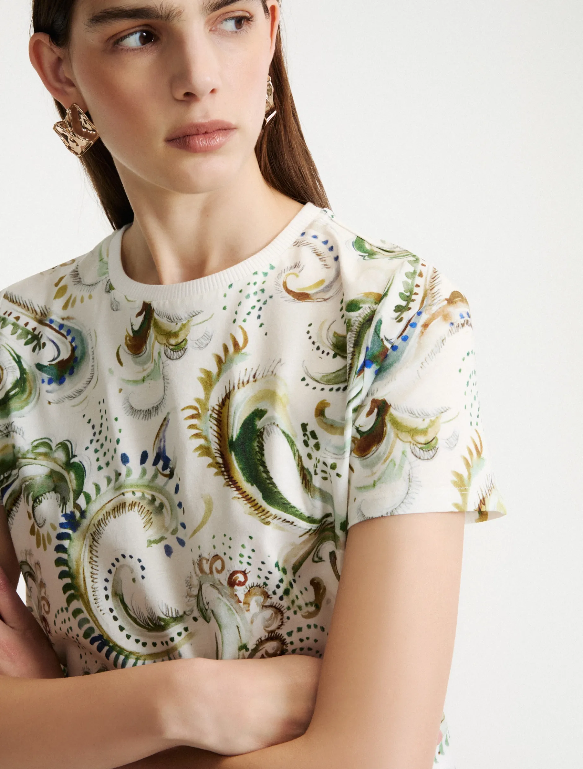 T-shirt in jersey stampato - BIANCO OTTICO