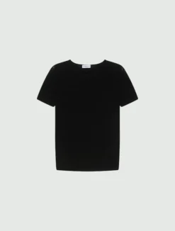 T-shirt in maglia pizzo ultra light - NERO