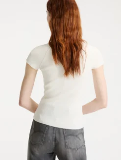 T-shirt in misto viscosa - BIANCO