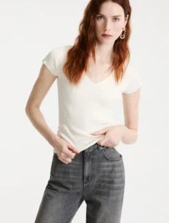 T-shirt in misto viscosa - BIANCO
