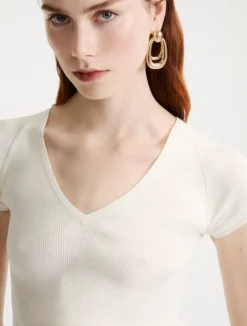 T-shirt in misto viscosa - BIANCO