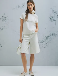 T-shirt in puro cotone - BIANCO LANA