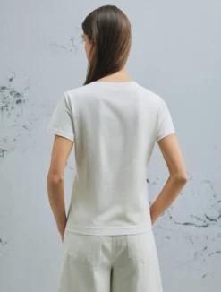T-shirt in puro cotone - BIANCO LANA