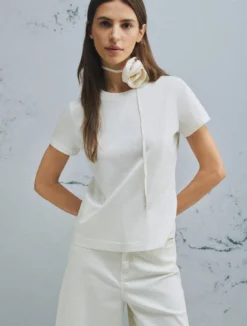 T-shirt in puro cotone - BIANCO LANA