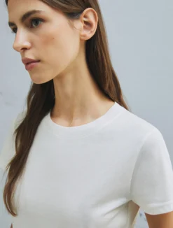 T-shirt in puro cotone - BIANCO LANA