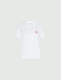 T-shirt in puro cotone con ricami - BIANCO OTTICO
