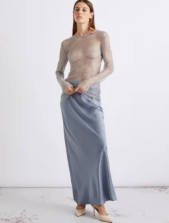 T-shirt in rete strass - GRIGIO