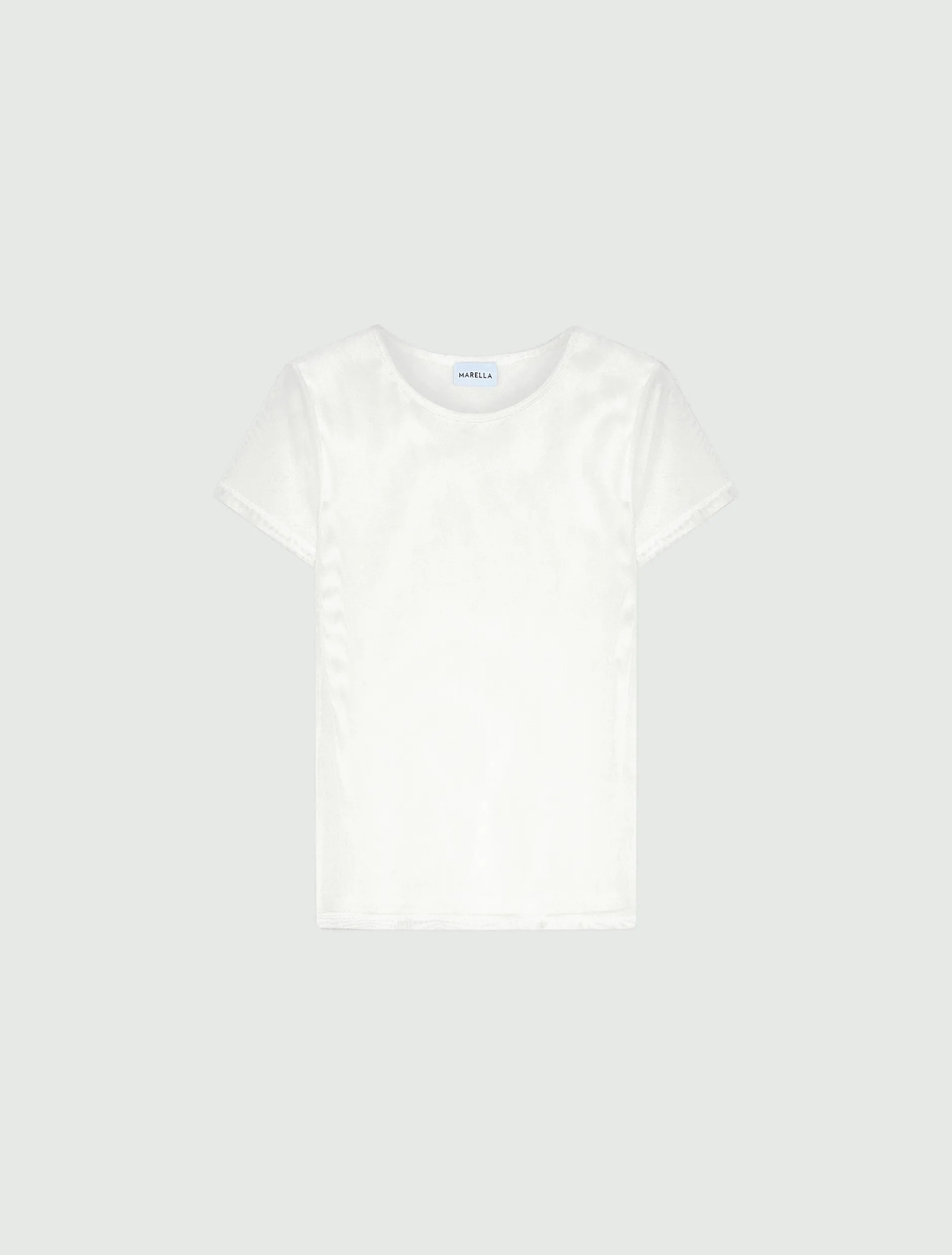 T-shirt in tulle stretch - BIANCO